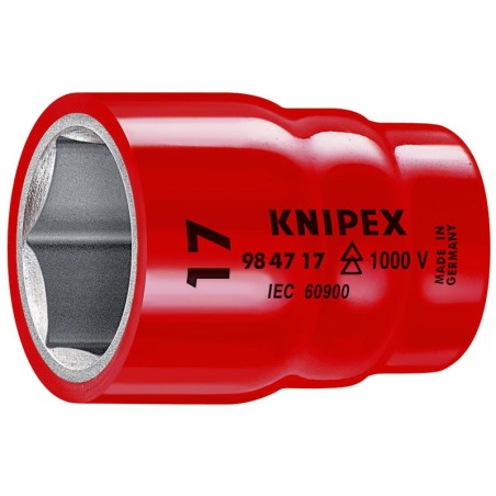 Головка торцевая VDE 1000В DR 1/2дюйм BiHEX двойн. шестигранник дюймовая 1дюйм диэлектрическая Knipex KN-98471