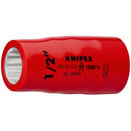 Головка торцевая VDE 1000В DR 1/2дюйм BiHEX двойн. шестигранник дюймовая 7/8дюйм диэлектрическая Knipex KN-98477_8