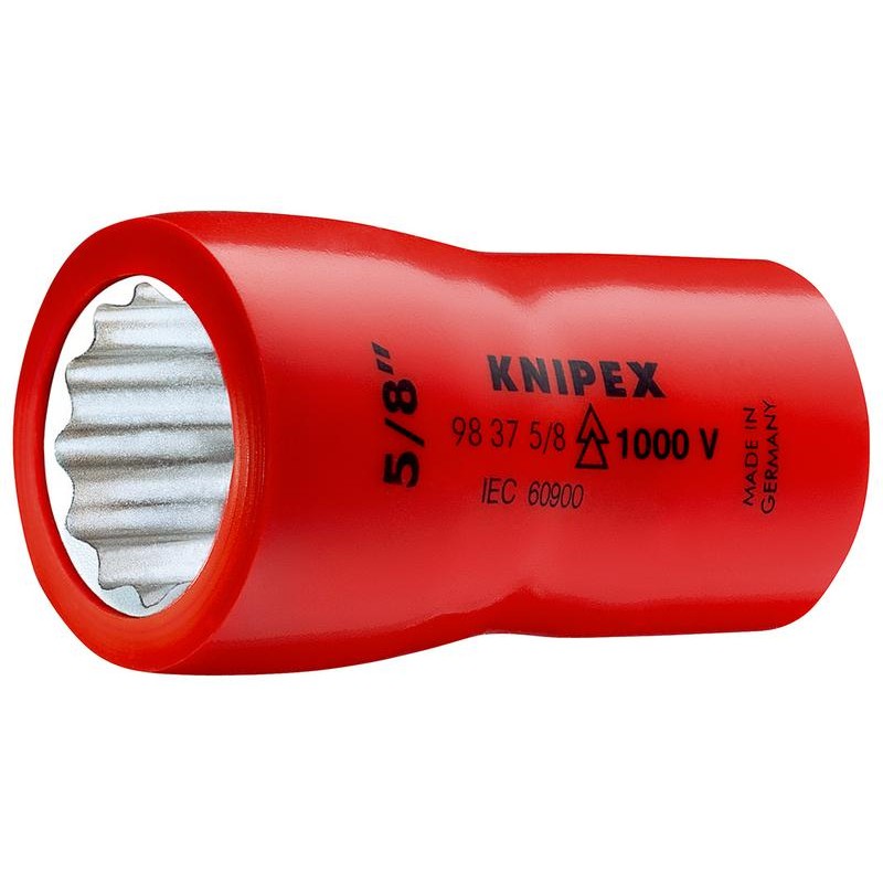 Головка торцевая VDE 1000В DR 3/8дюйм BiHEX двойн. шестигранник дюймовая 5/16дюйм диэлектрическая Knipex KN-98375_16 Головка торцевая VDE 1000В DR 3/8дюйм BiHEX двойн. шестигранник дюймовая 5/16дюйм диэлектрическая Knipex KN-98375_16