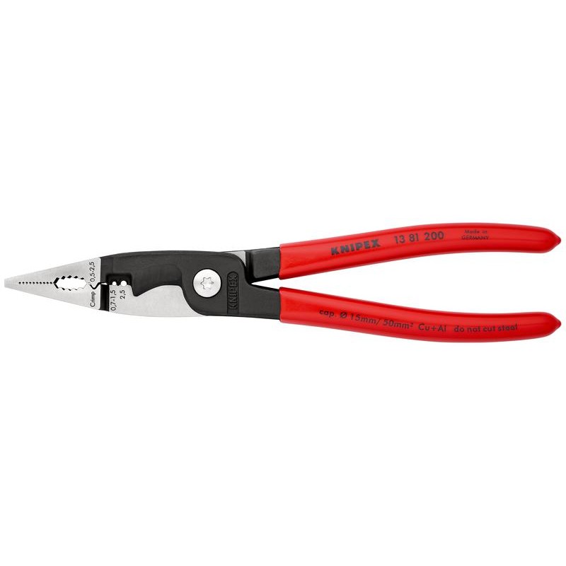 Клещи электромонтажные 6-в-1 L-200мм Knipex KN-1381200SB