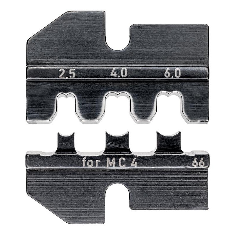 Плашка опрессовочная под штекеры Solar MC 4 (Multi-Contact) 2.5-6.0кв.мм AWG 13-10 кол-во гнезд: 3 Knipex KN-974966 Плашка опрессовочная под штекеры Solar MC 4 (Multi-Contact) 2.5-6.0кв.мм AWG 13-10 кол-во гнезд: 3 Knipex KN-974966