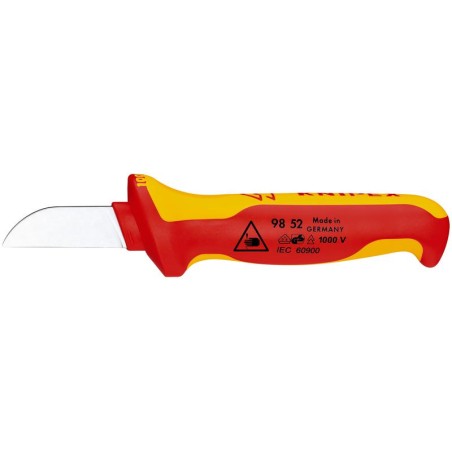 Нож для кабеля VDE 1000В L-190мм диэлектрический 2-компонентная рукоятка Knipex KN-9852