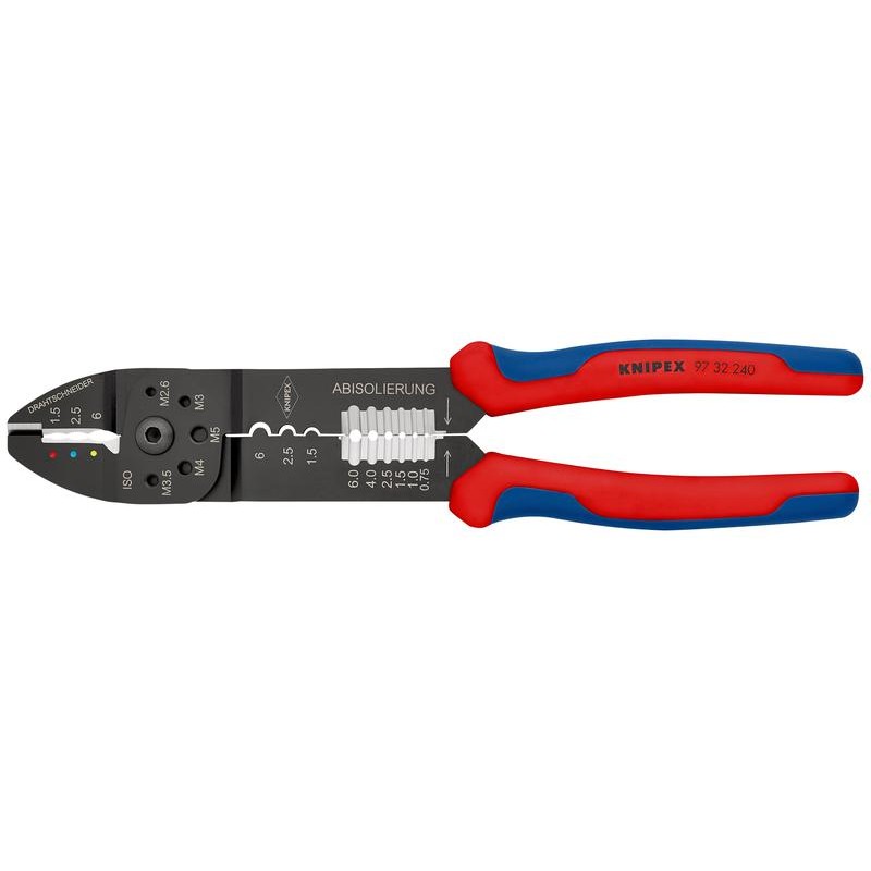 Пресс-клещи для резки и зачистки кабеля 3 гнезда Knipex KN-9732240