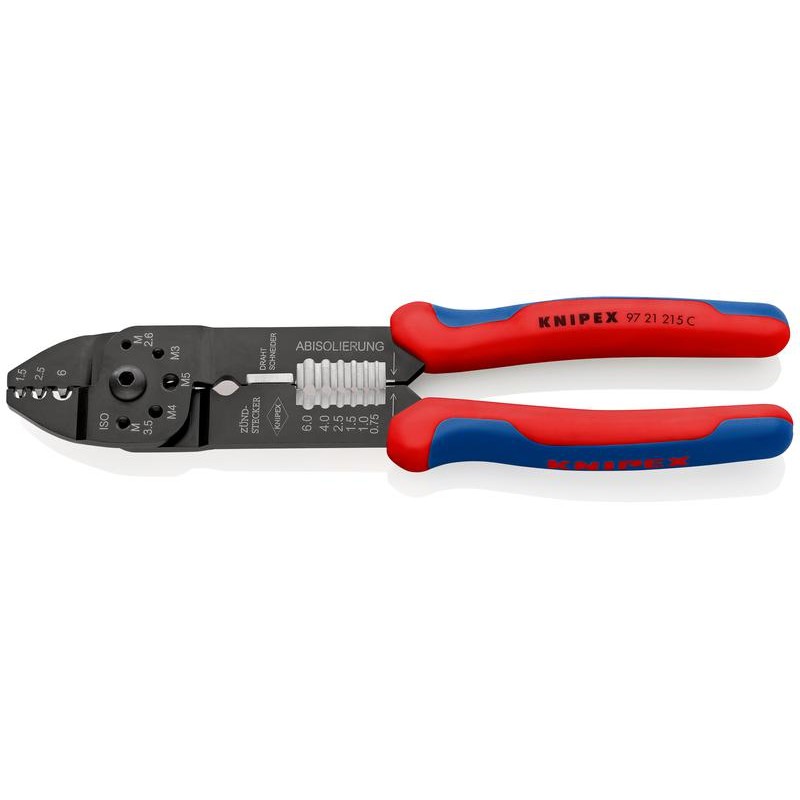 Пресс-клещи для резки и зачистки кабеля 3 гнезда Knipex KN-9721215C