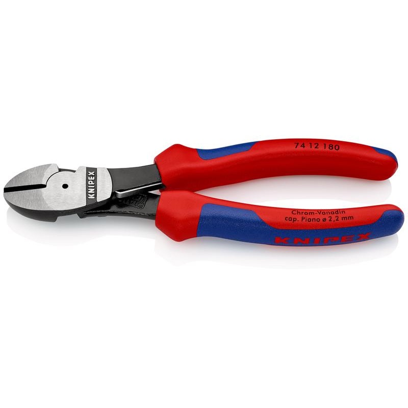 Бокорезы особой мощности L180 с пружиной KNIPEX KN-7412180SB Бокорезы особой мощности L180 с пружиной KNIPEX KN-7412180SB