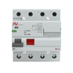 Выключатель дифференциального тока (УЗО) 4п 80А 30мА тип ACS DV AVERES EKF rccb-4-80-30-ac-av