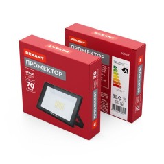 Прожектор светодиодный СДО 70Вт 6500К холод. бел. 5600лм черн. корпус Rexant 605-037