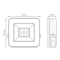 Прожектор светодиодный Elementary 10Вт 6500К IP65 850лм 200-240В ДО PROMO G2 черн. GAUSS 613100310P