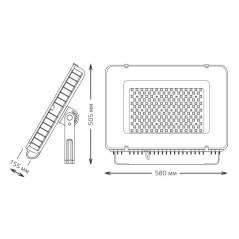 Прожектор светодиодный Qplus 400Вт 6500К IP65 48000лм 100-240В ДО черн. GAUSS 613511400