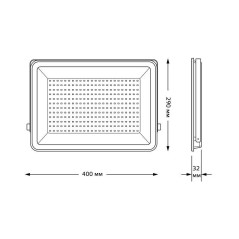 Прожектор светодиодный Qplus 200Вт 6500К IP65 21000лм 175-265В ДО графит. GAUSS 690511200
