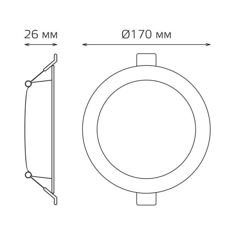 Светильник светодиодный Basic Downlight 18Вт 4000К IP20 1600лм 170-260В 170х26 круг бел. GAUSS 9030420218