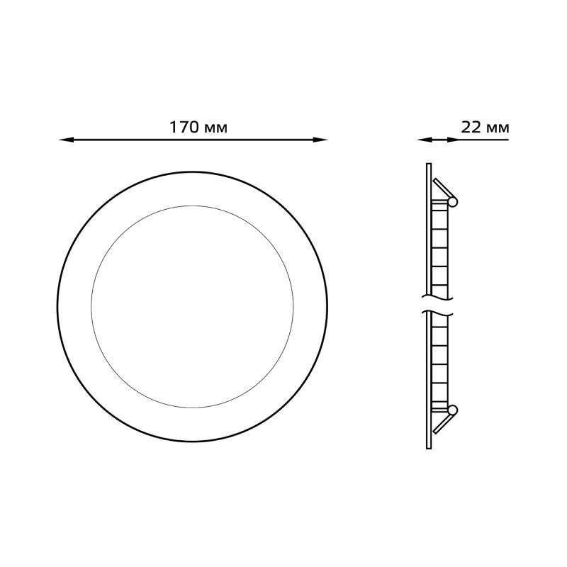 Светильник светодиодный Slim 12Вт 4000К IP20 880лм 220-240В ДВО круг бел. GAUSS 939111212