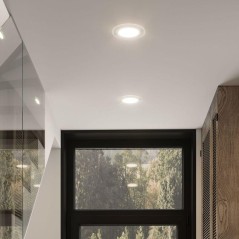 Светильник светодиодный Glass 12Вт 4000К IP20 990лм 220-240В d118мм 160х35мм ДВО кругл. встраив. монтажный с декоративн. стеклом