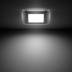 Светильник светодиодный Glass 6Вт 4000К IP20 490лм 220-240В d80х80мм 100х100х35мм ДВО квадрат. встраив. монтажный с декоративн. 