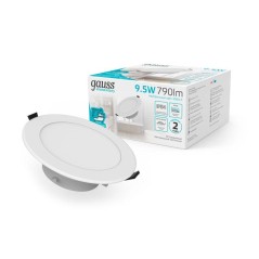 Светильник светодиодный Elementary Downlight 9.5Вт 4000К IP54 790лм 185-250В 110х44мм ДВО кругл. встраив. бел. GAUSS 999420209