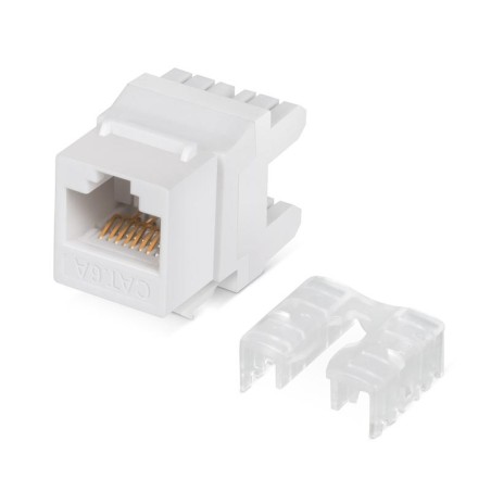 Вставка Keystone Jack RJ45 (8P8C) 180град. кат.6A Dual IDC (110@Krone type) бел. Cabeus 7654c