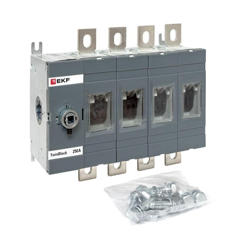 Рубильник 4п 250А без рукоятки управления TwinBlock EKF tb-s-250-4p