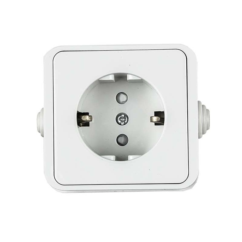 Розетка 1-м AQUA 3113 защ. шторки с заземл. п/герм. бел. ASD / IN HOME 4690612003450