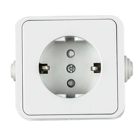 Розетка 1-м AQUA 3113 защ. шторки с заземл. п/герм. бел. ASD / IN HOME 4690612003450