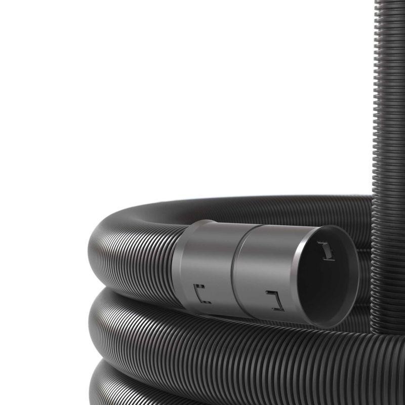 Труба гофрированная двустенная ПНД гибкая d160мм с протяжкой с муфтой для кабельной канализации SN6 450Н черн. (уп.50м) DKC 1219 Труба гофрированная двустенная ПНД гибкая d160мм с протяжкой с муфтой для кабельной канализации SN6 450Н черн. (уп.50м) DKC 1219