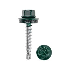 Саморез кровельный 4.8х29мм окрашенный RAL 6005 короб (уп.250шт) Kranz 1204-4829-3
