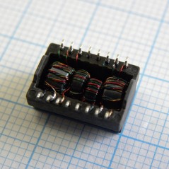 Телекоммуникационный трансформатор 10/100BaseTX 1:1/1:1 16Term. Gull Wing SMD