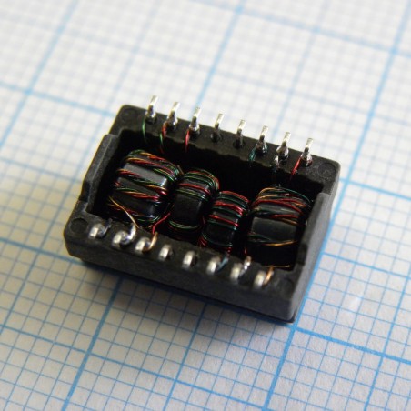 Телекоммуникационный трансформатор 10/100BaseTX 1:1/1:1 16Term. Gull Wing SMD