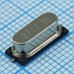 Резонатор кварцевый, HC-49S-SMD , -40…+85°С, 30/30ppm, 16пФ, 27.12МГц