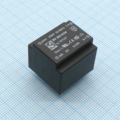 Трансформатор питания 0.5ВА  230В 6В/83мА  ta 70 C/F (EE 20/10)19мм.