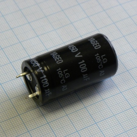 С защёлкиваемыми выводами 450V  100uF ±20%, стандартные, 2000часов, -20...+105°С