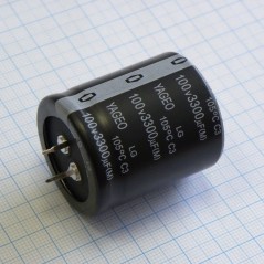 С защёлкиваемыми выводами 100V  3300uF ±20%, стандартные, 2000часов, -40...+105°С