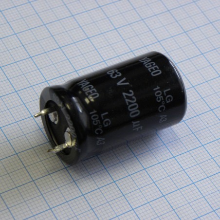 С защёлкиваемыми выводами 63V  2200uF ±20%, стандартные, 2000часов, -40...+105°С