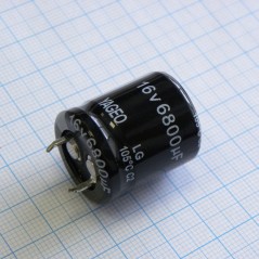 С защёлкиваемыми выводами 16V  6800uF ±20%, стандартные, 2000часов, -40...+105°С