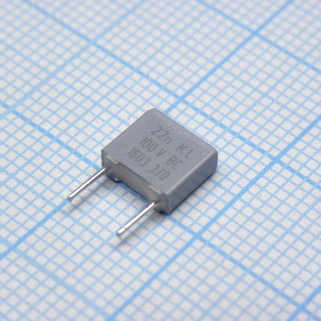 Пленочный конденсатор 0,022мкФ 100VDC/63VAC ±10% 7,2х2,5х6,5мм 105°C