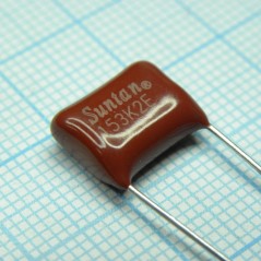 Конденсатор металлоплёночный полиэтилентерефталатный 0.015мкФ 250В ±10% (13х6х9мм) шаг выводов 10мм 85°С россыпь