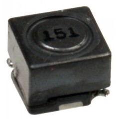 SMD индуктивность проволочная, на ферритовом сердечнике, экранированная 150uH 10% 1KHz 21Q-Factor Ferrite 300mA 1Ohm