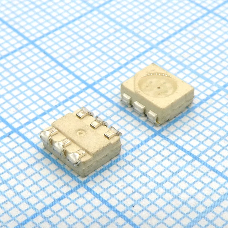 Светодиод smd 5х6мм/красный/630нм/180-350мкд - зеленый/525нм/280-650мкд/синий/470нм/110-250мкд/прозрачный/100°