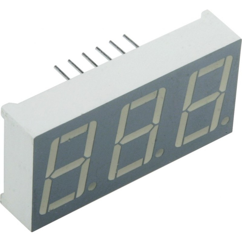 3-х разрядный индикатор/14,22мм/зеленый/568нм/3-10.5мкд