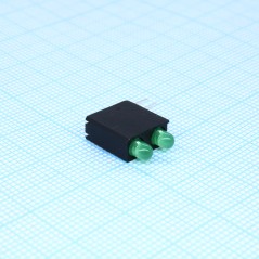 Светодиодный модуль 2LEDх3мм/зеленый/568нм/12-30мкд/40°