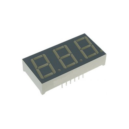 3-х разрядный индикатор/14,22мм/красный/625нм/1.9-6.4мкд