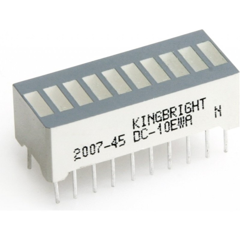 10 сегментный шкальный дисплей/красный/625нм/2.2-9мкд
