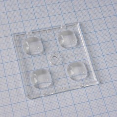 Квадратная модуль линза 2x2 на 4светодиода LG Innotek серии  LEMWA33X, эфф-94%, 136°x136°