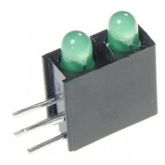 Светодиодный модуль 2LEDх3мм/зеленый/568нм/8-20мкд/60°