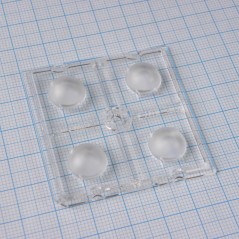 Квадратная модуль линза 2x2 на 4светодиода LG Innotek серии  LEMWA33X, эфф-94%, 138°