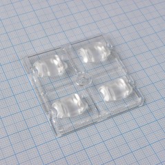 Квадратная модуль линза 2x2 на 4светодиода LG Innotek серии  LEMWA33X, эфф-93%, 119°x42°