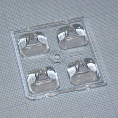 Квадратная модуль линза 2x2 на 4светодиода LG Innotek серии  LEMWA33X, эфф-94%, ассиметричная, 50x50mm  H:8,15mm