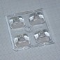 Квадратная модуль линза 2x2 на 4светодиода LG Innotek серии  LEMWA33X, эфф-94%, ассиметричная, 50x50mm  H:8,15mm