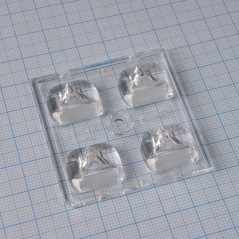Квадратная модуль линза 2x2 на 4светодиода LG Innotek серии  LEMWA33X, эфф-94%, ассиметричная, 50x50mm  H:7mm