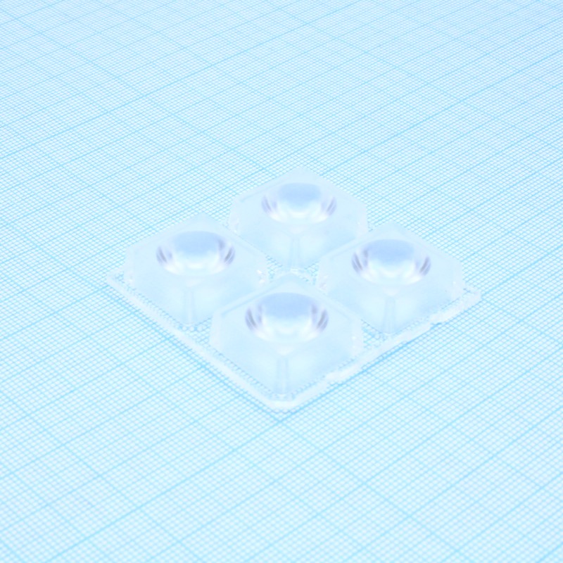 Квадратная модуль линза 2x2 на 4светодиода LG Innotek серии  LEMWA33X, эфф-91%, 29°, 50x50mm   H:8,5mm
