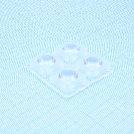 Квадратная модуль линза 2x2 на 4светодиода LG Innotek серии  LEMWA33X, эфф-91%, 29°, 50x50mm   H:8,5mm